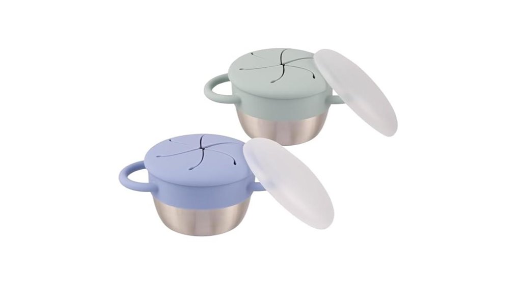 elk themed spillproof stainless snackcups