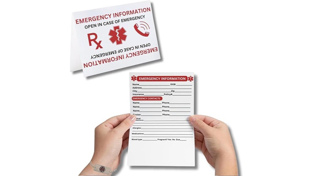 emergency medical info cards