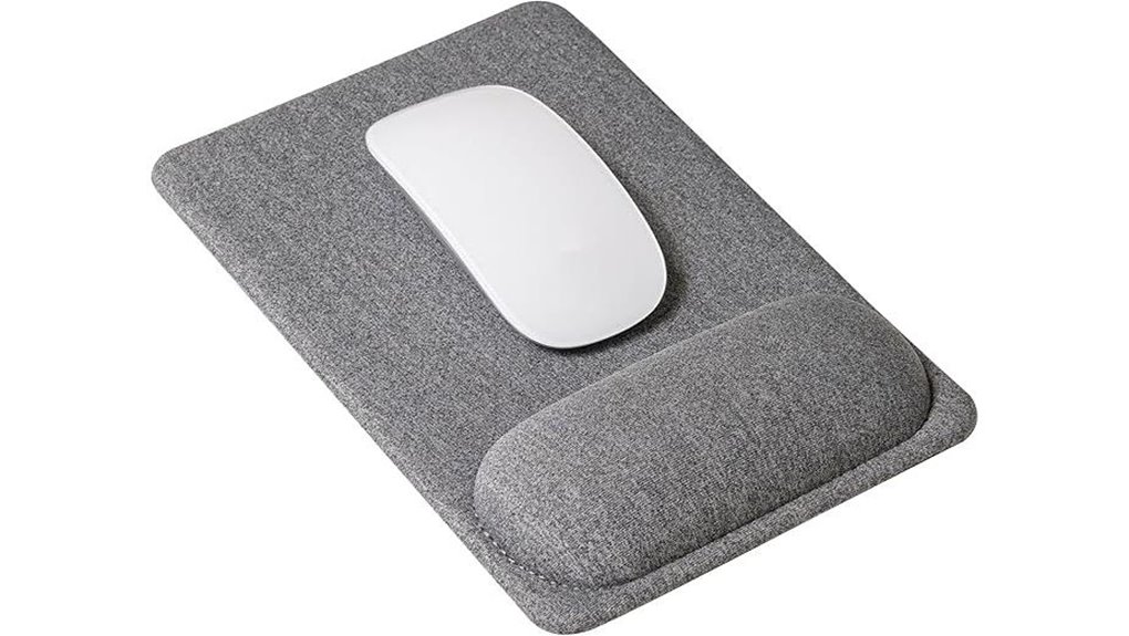 ergonomic grey wrist rest mousepad