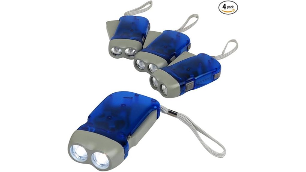 evelots four pack hand crank flashlights