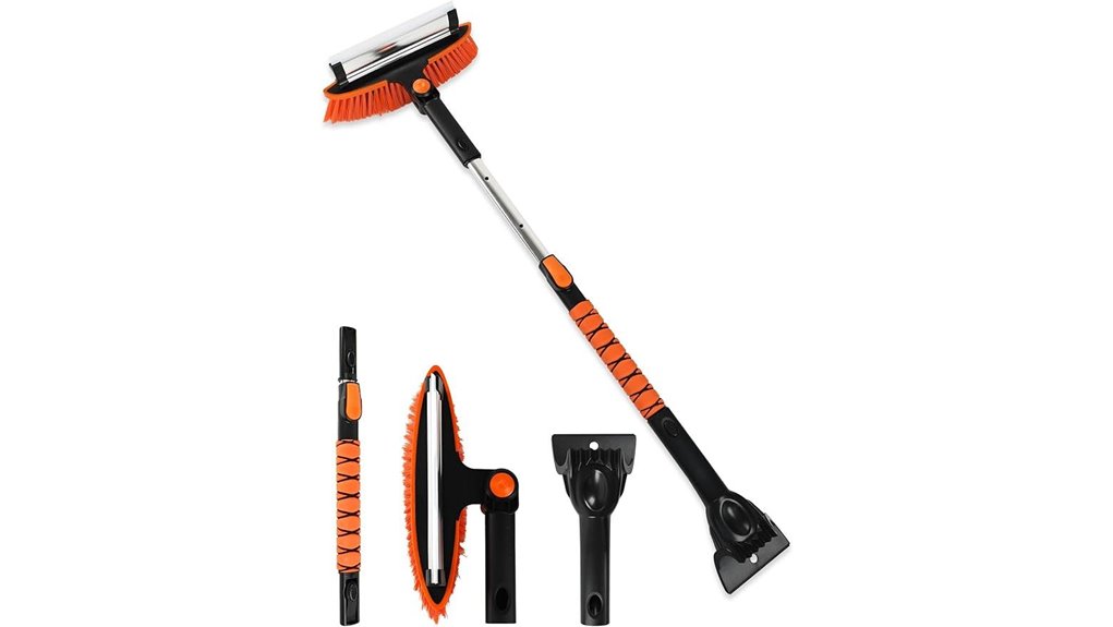 extendable 2 in 1 ice scraper