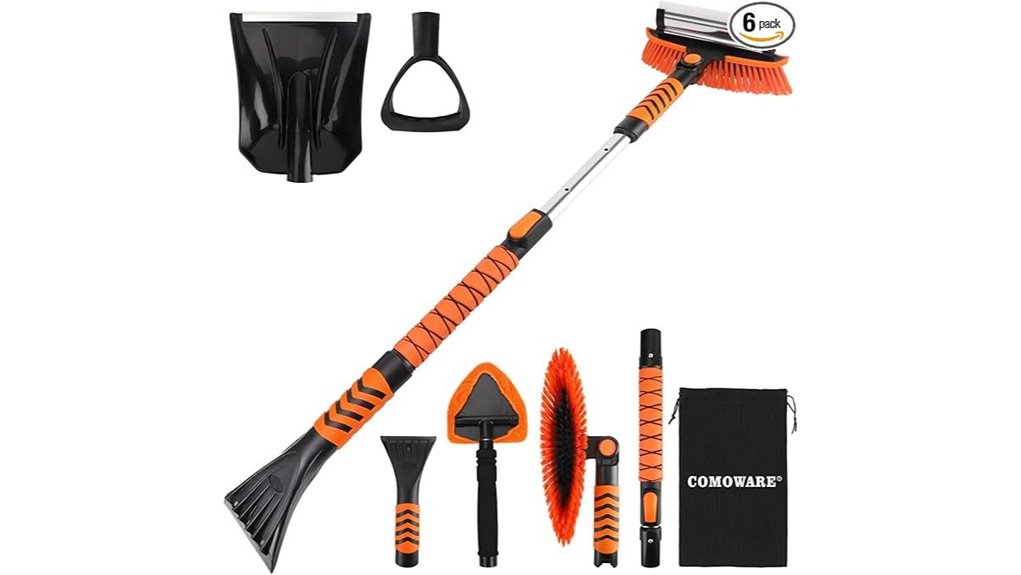 extendable 6 in 1 snow brush