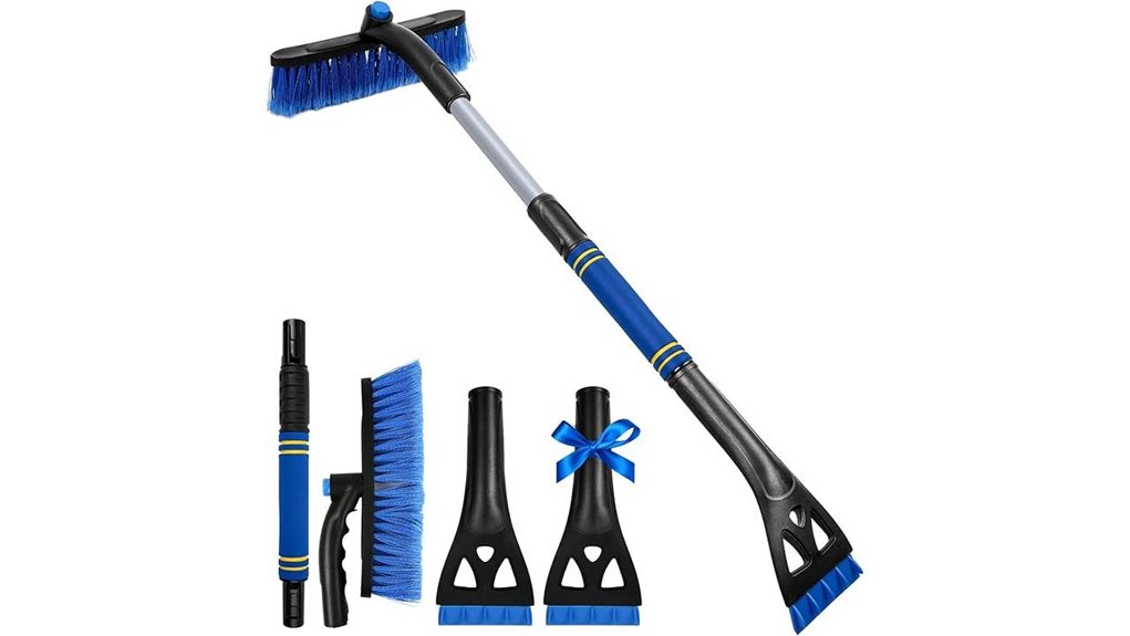 extendable pivoting brush scraper