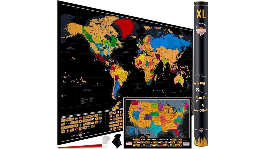 extra large scratch off world map