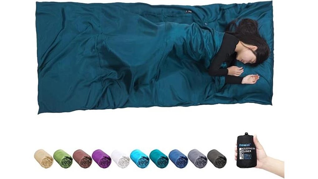extra wide silk sleeping bag liner