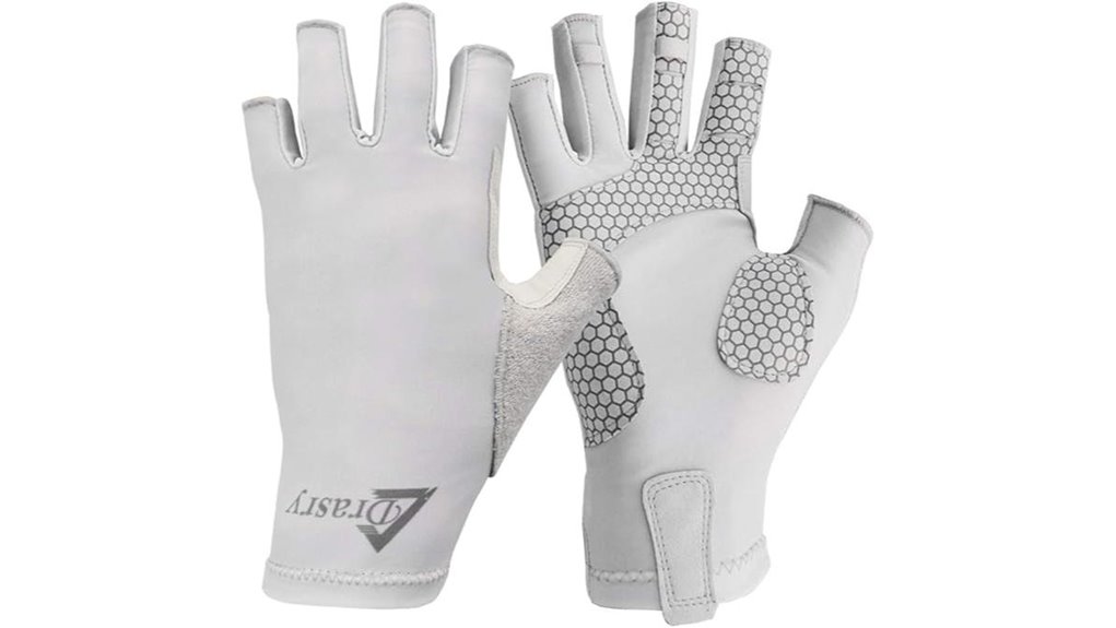 fingerless upf 50 fishing gloves