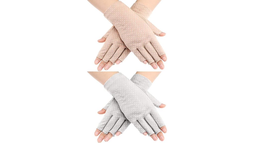 fingerless uv protective non slip gloves