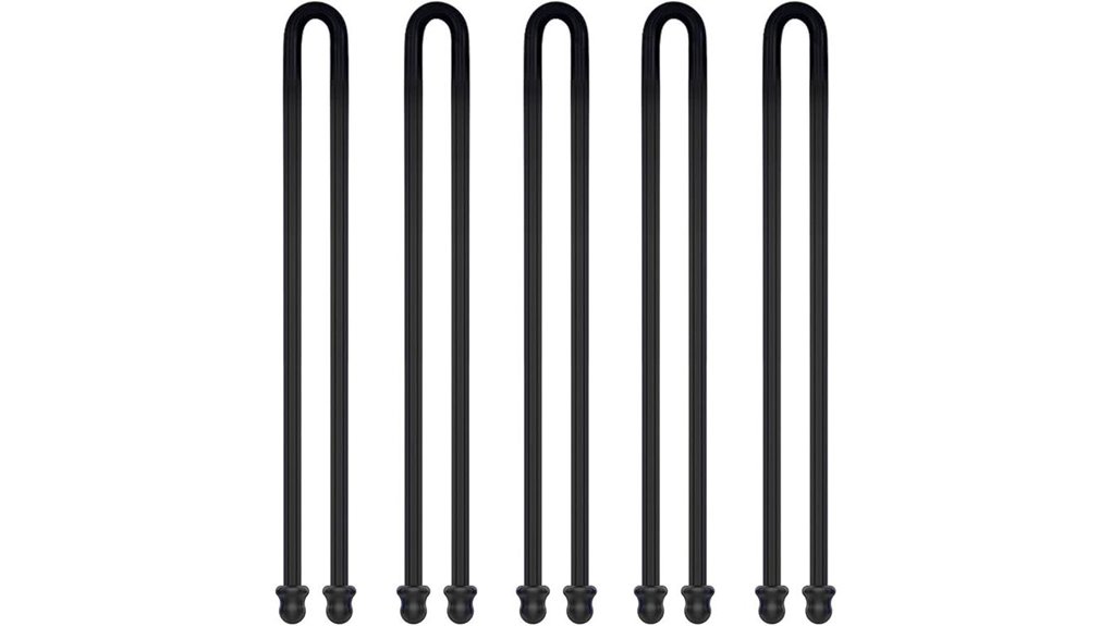 five 18 inch silicone ties