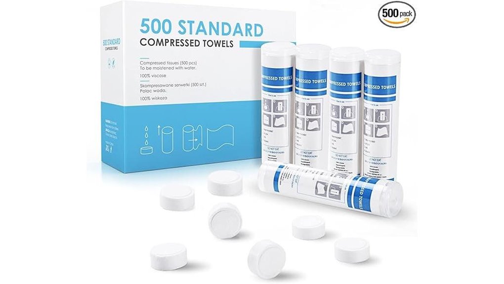 five hundred compact compressed towels