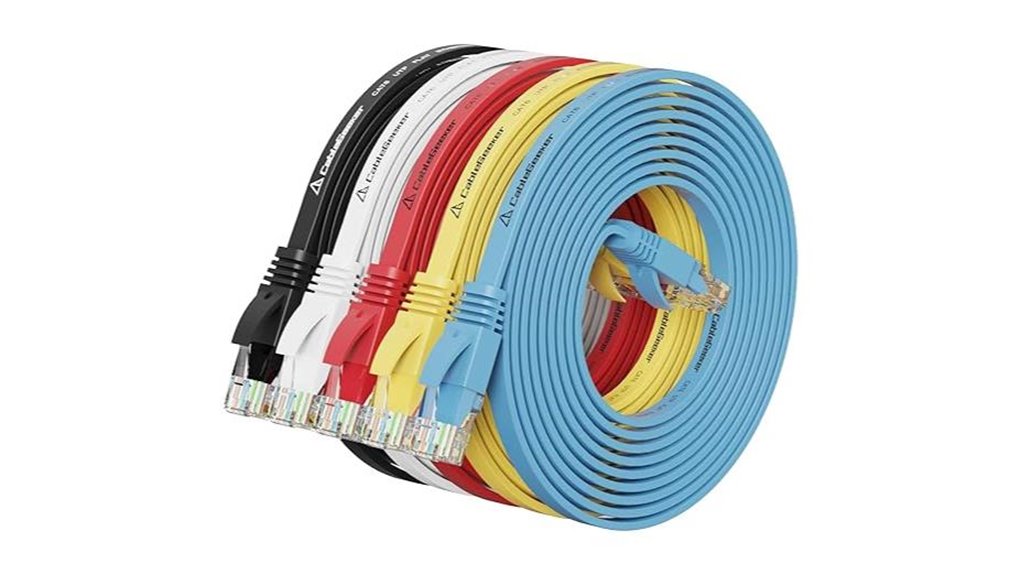 five pack 10ft flat cat6