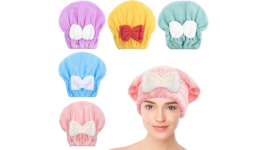 five pack bowtie microfiber turbans