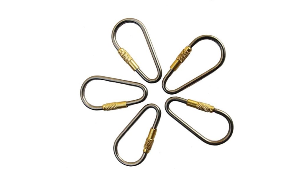 five pack mini titanium locking carabiners