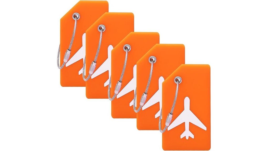 five pack silicone luggage tags