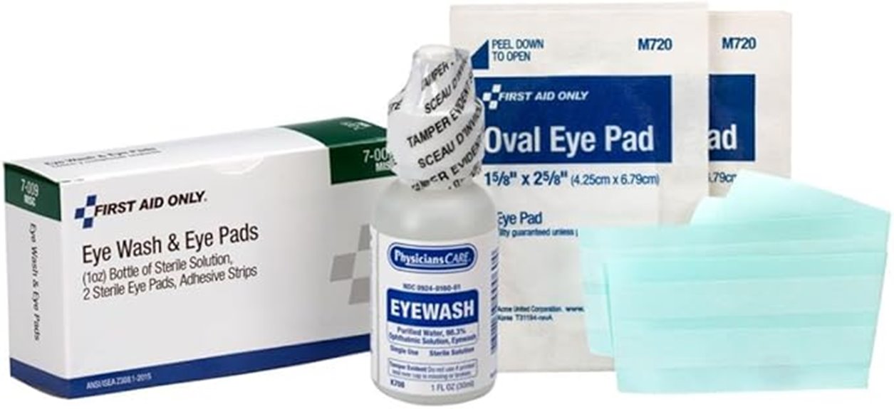 five piece eye wash kit