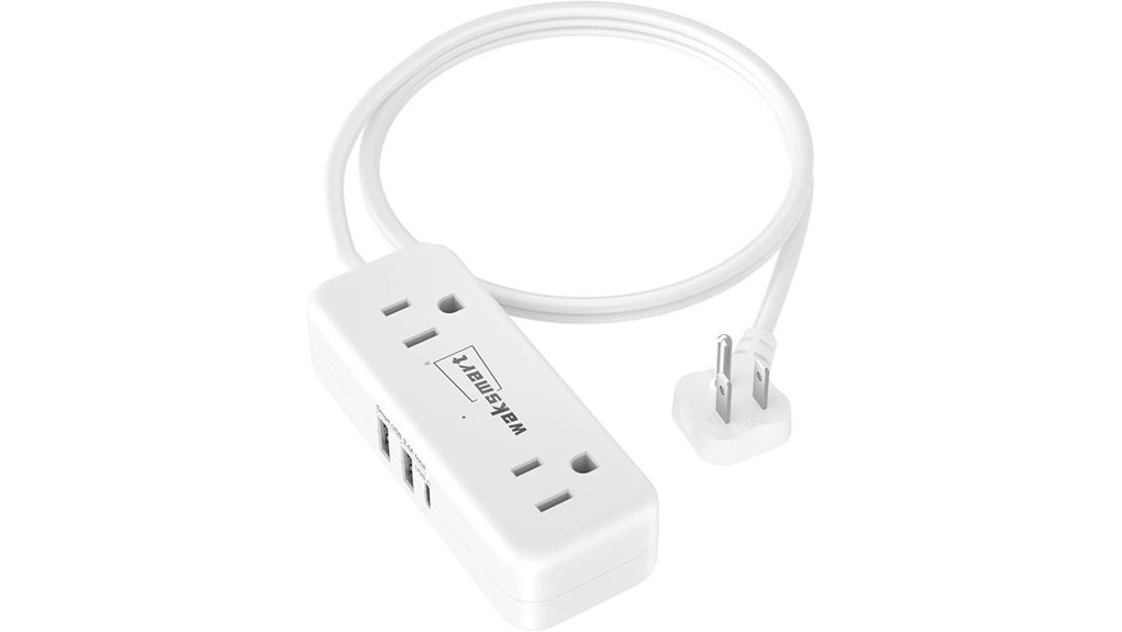 flat four outlet usb extension