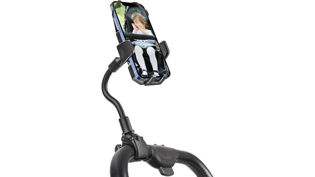 flexible gooseneck stroller phone holder