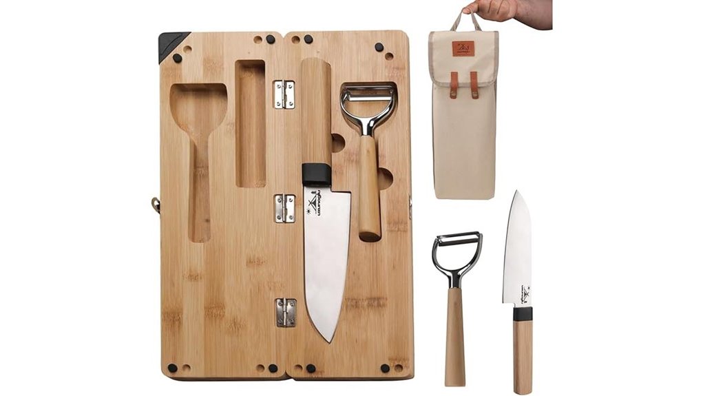 foldable bamboo cutting board kit