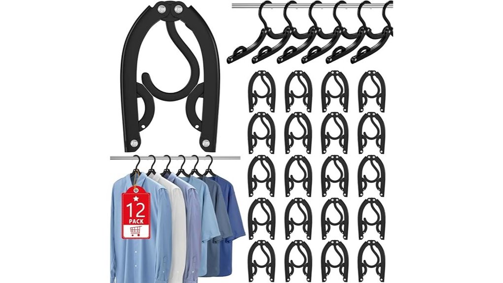 foldable black travel clothes hangers