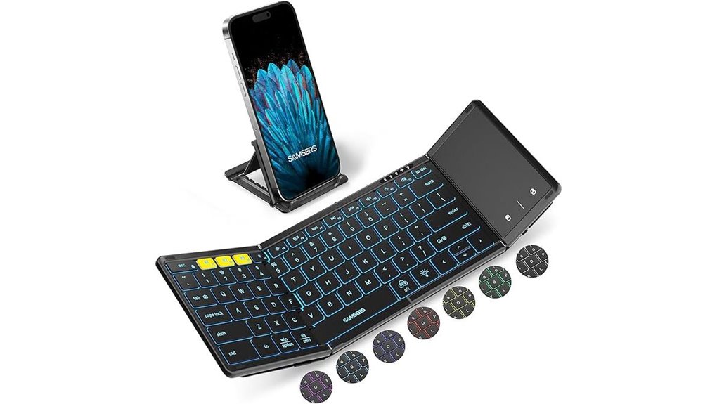 foldable bluetooth keyboard with touchpad