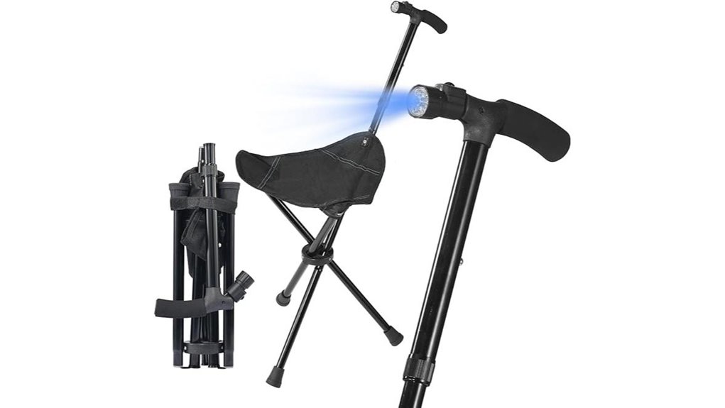 foldable cane with seat