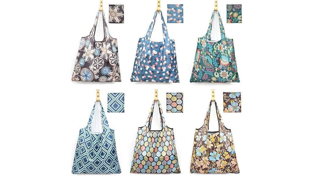 foldable ripstop nylon grocery bags