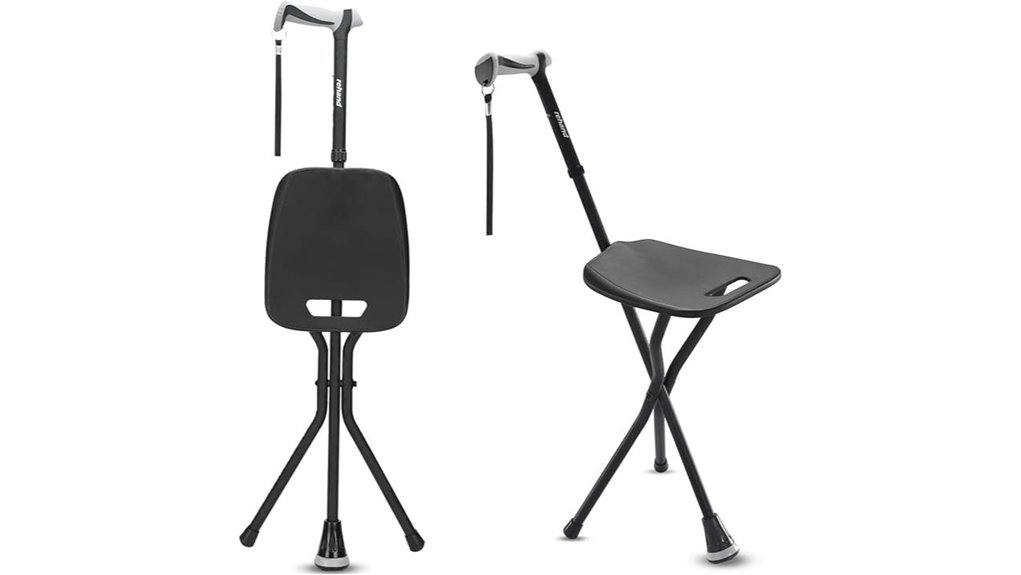 foldable senior walking cane seat