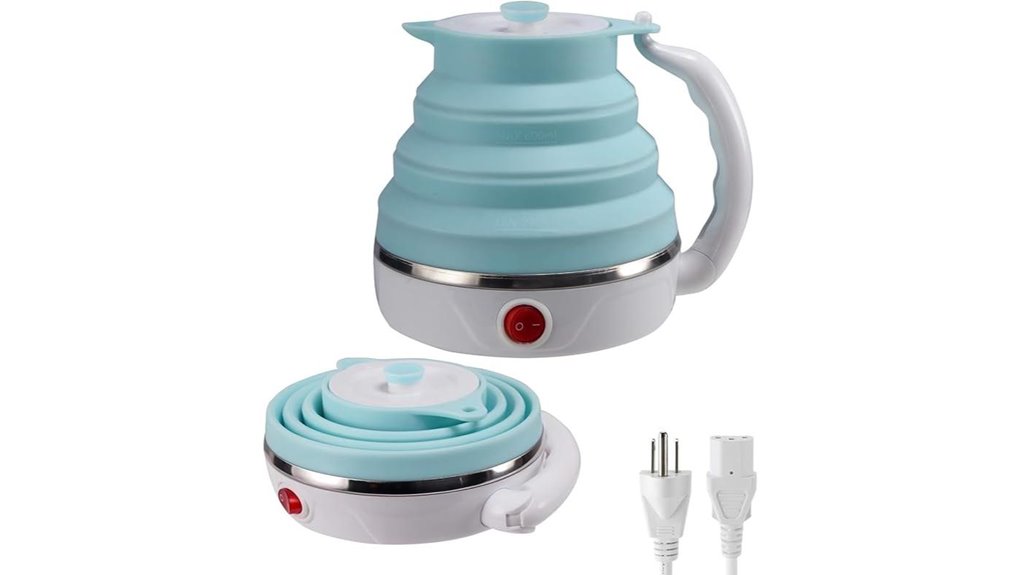 foldable silicone dual voltage kettle