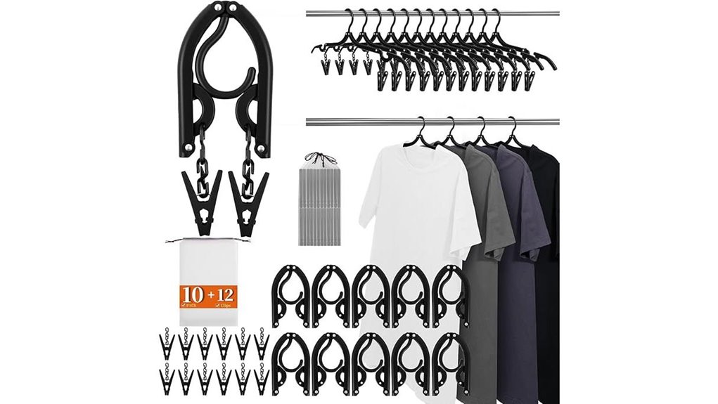 foldable travel hanger set