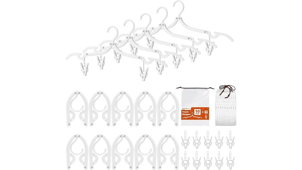 foldable travel hangers with clips