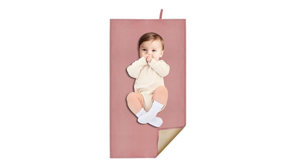 foldable wipeable dusty pink changing pad