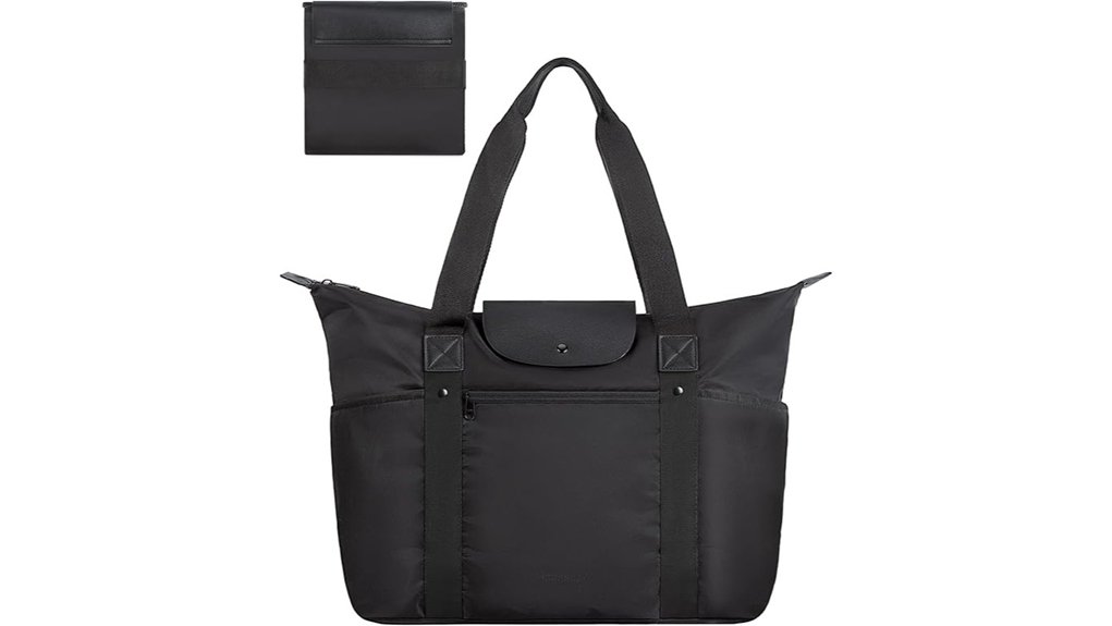 foldable zippered compartment tote