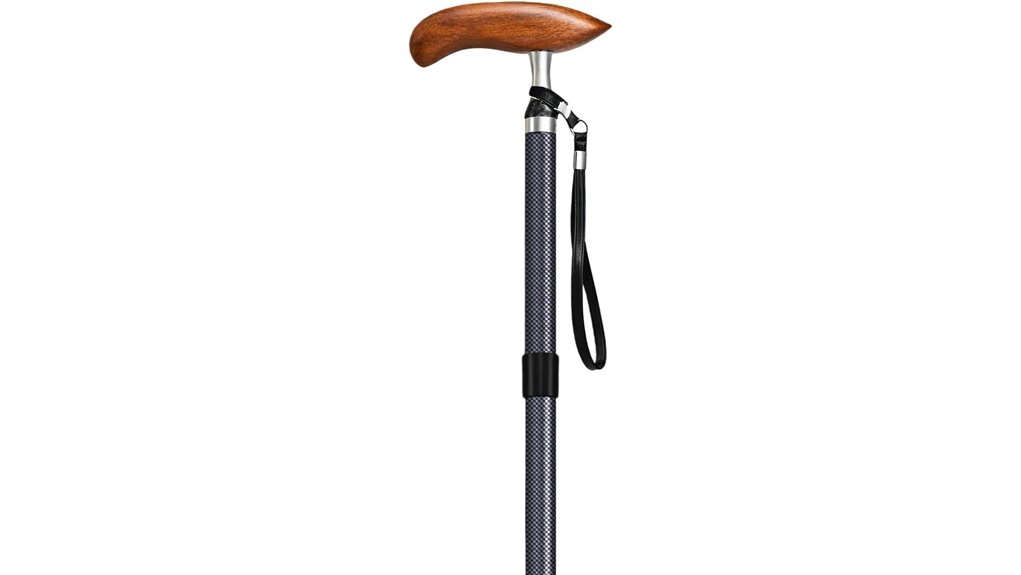 folding carbon fiber cane with wood