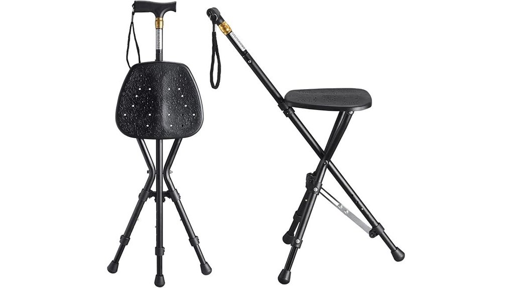 folding walking cane seat