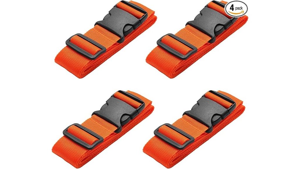 four pack orange locking straps
