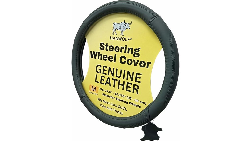 genuine leather 15 inch steering