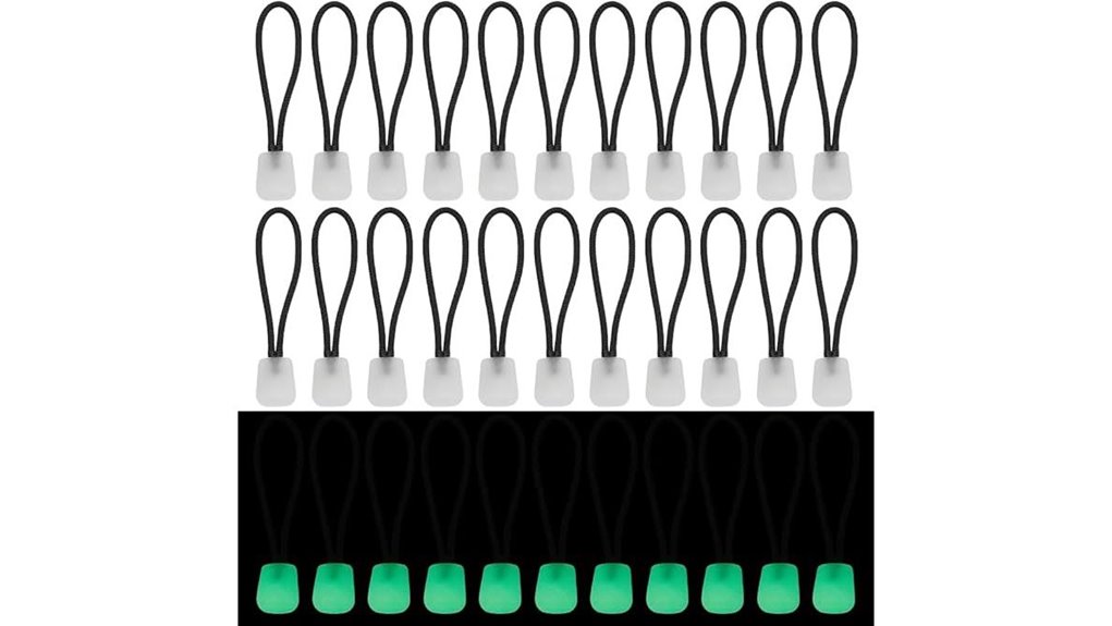 glow in the dark square zipper pulls