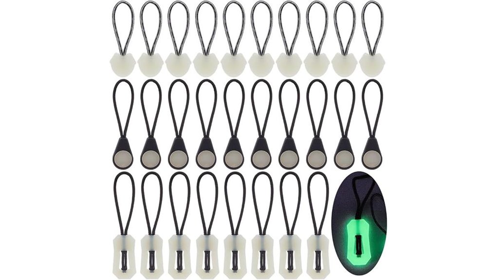 glow in the dark zipper pulls