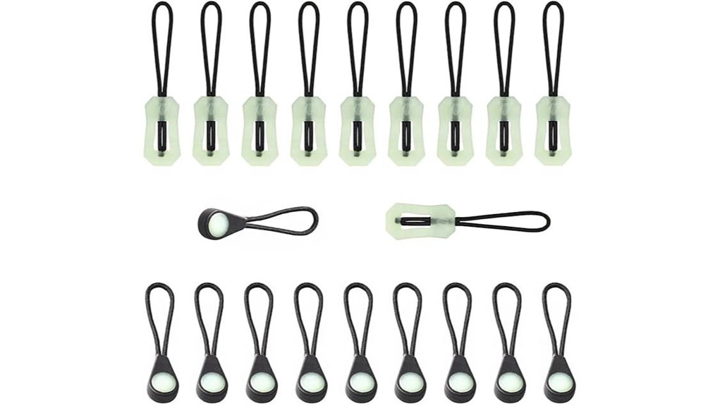 glow in the dark zipper pulls