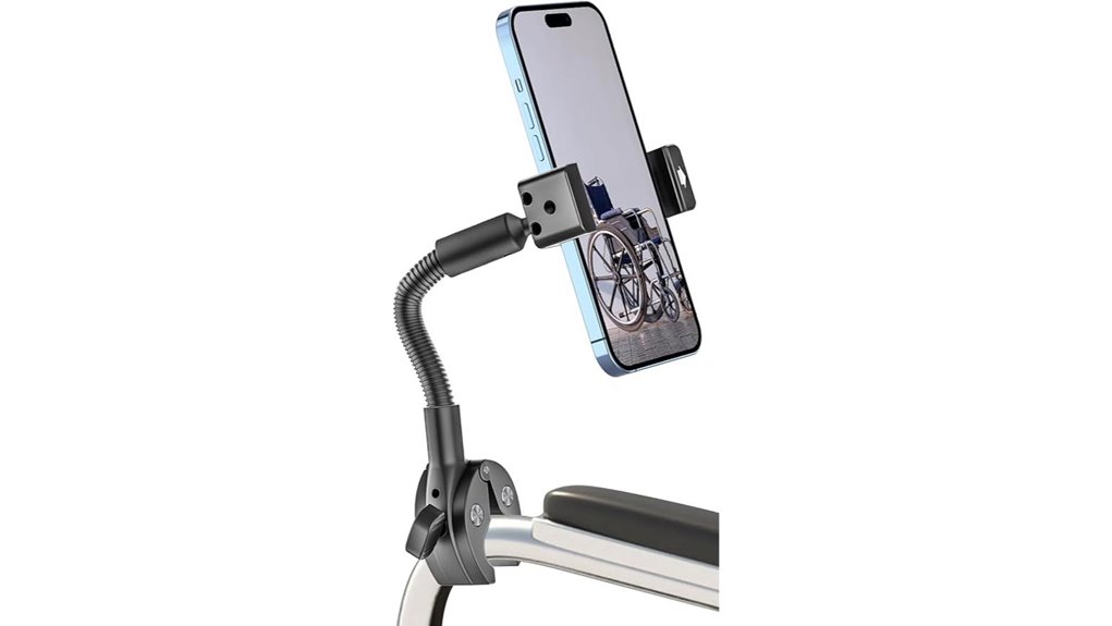 gooseneck wheelchair phone mount