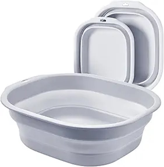gray collapsible wash basin set