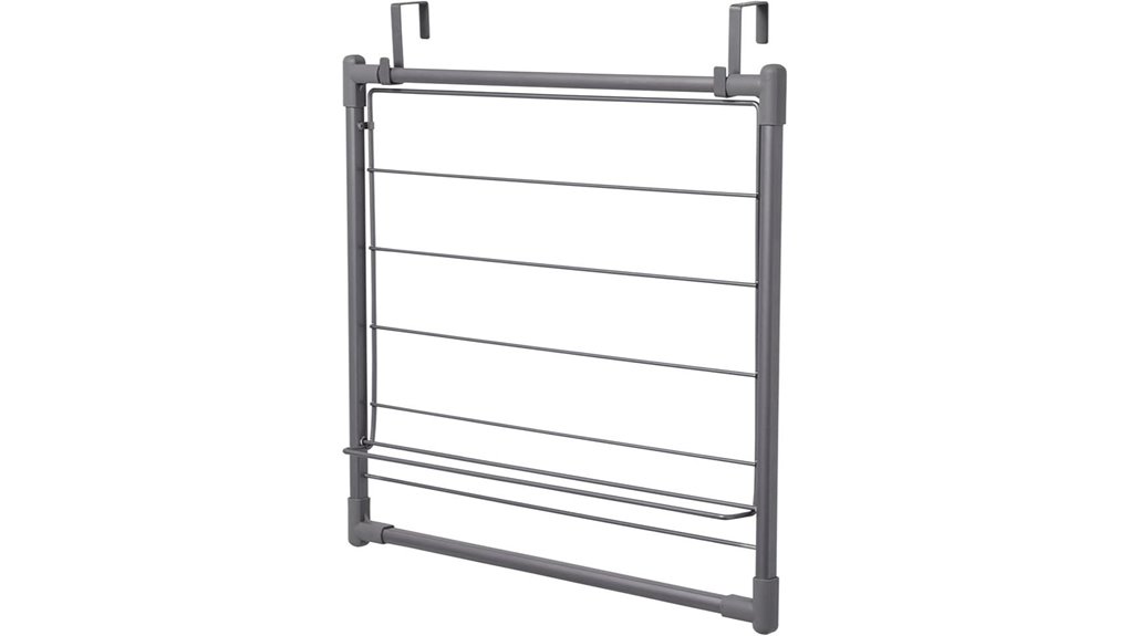 gray metal over door expandable dryingrack