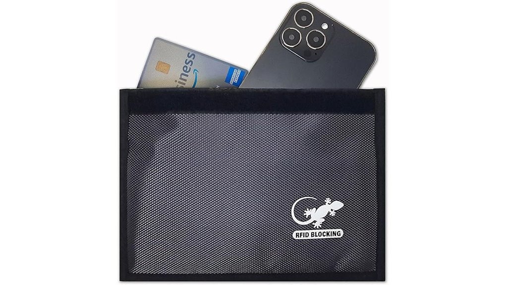 gray rfid blocking phone pouch
