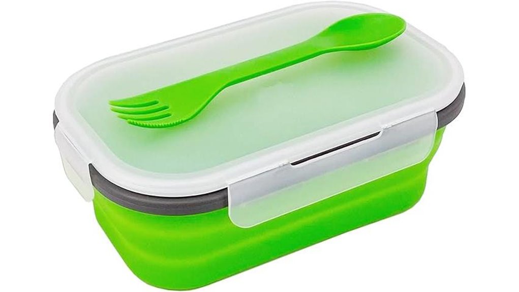 green collapsible silicone bento