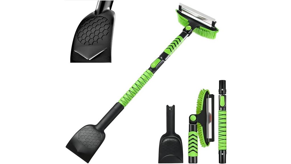 green extendable snow shovel