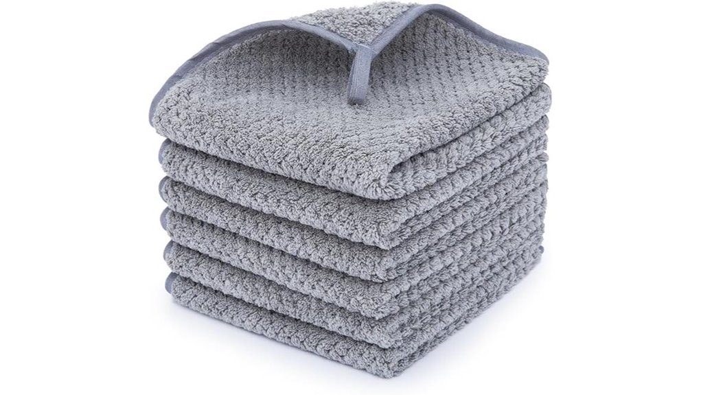 grey 13x13 microfiber washcloths set