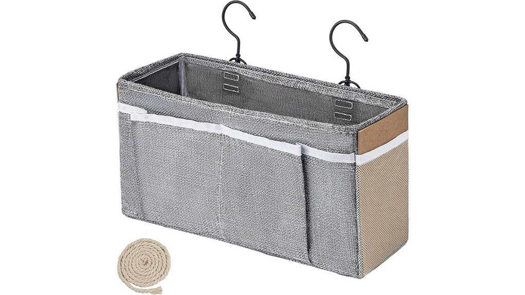 grey self adhesive bedside organizer
