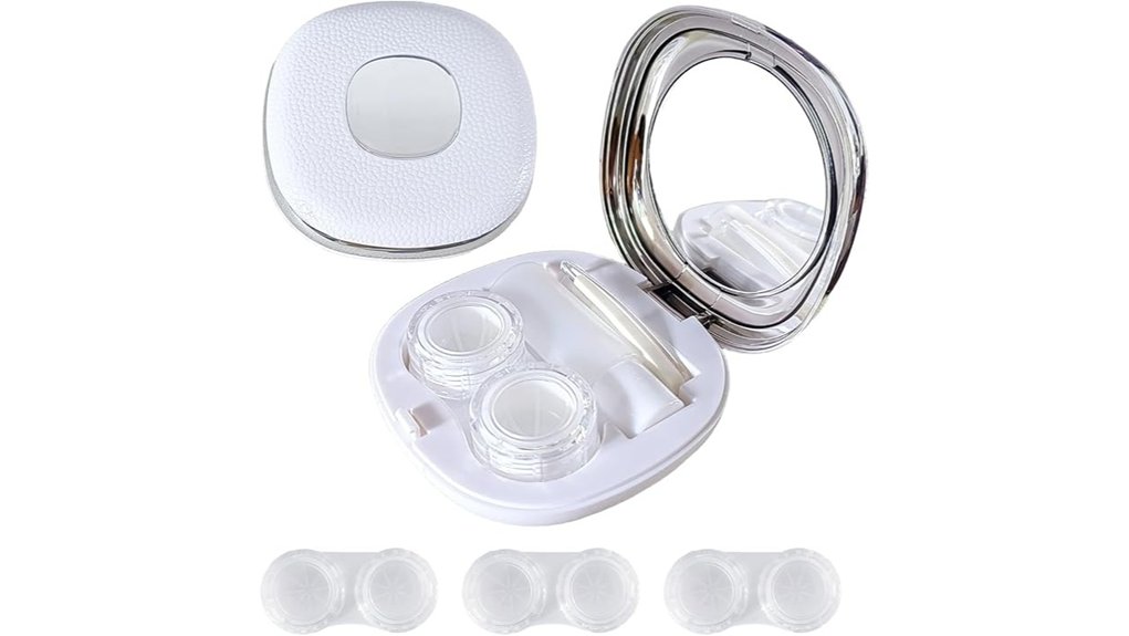 grey white lens case kit