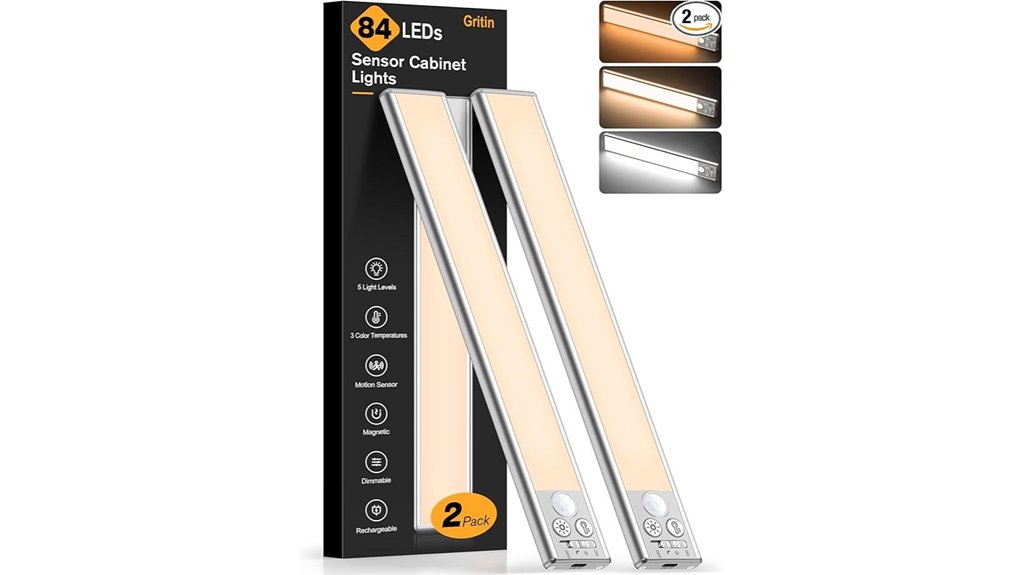 gritin 10 2 rechargeable magnetic under cabinet lights