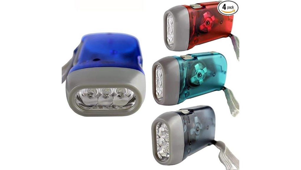 hand crank emergency flashlight pack