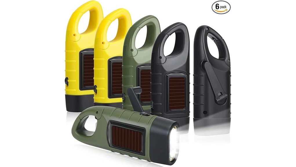 hand crank solar emergency flashlights